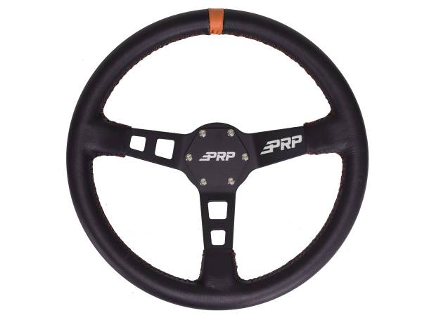 PRP Seats - PRP Deep Dish Leather Steering Wheel- Orange - G114 - Image 1