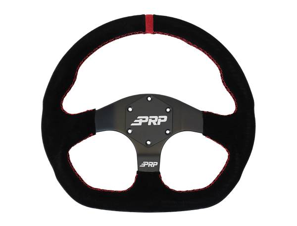 PRP Seats - PRP Suede D-Shape Steering Wheel - Red - G253 - Image 1