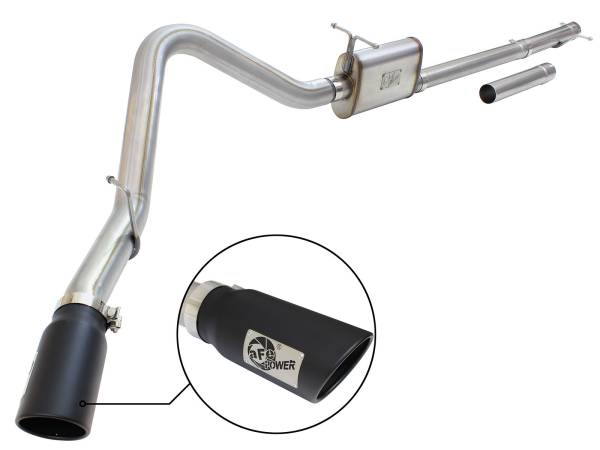aFe Power - aFe Power MACH Force-Xp 3 IN to 3-1/2 IN 409 Stainless Steel Cat-Back Exhaust w/ Black Tip Ford Super Duty 99-04 V8-5.4L /V10-6.8L - 49-43076-B - Image 1