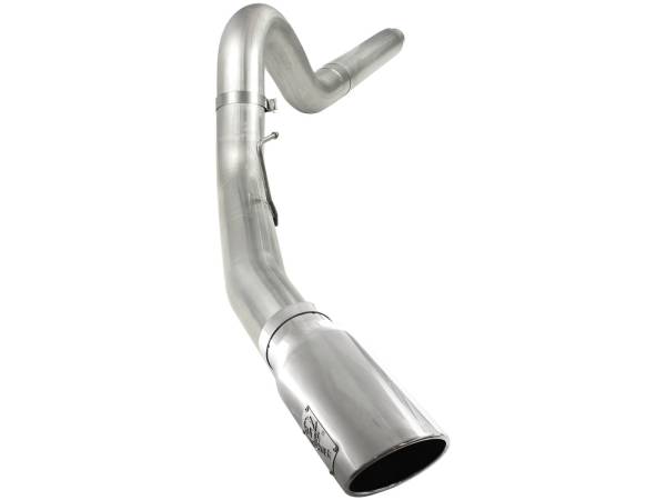 aFe Power - aFe Power Large Bore-HD 5 IN 409 Stainless Steel DPF-Back Exhaust System w/Polished Tip Ford Diesel Trucks 08-10 V8-6.4L (td) - 49-43054-P - Image 1