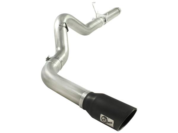 aFe Power - aFe Power Large Bore-HD 5 IN 409 Stainless Steel DPF-Back Exhaust System w/Black Tip Dodge Diesel Trucks 07.5-12 L6-6.7L (td) - 49-42016-B - Image 1
