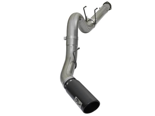 aFe Power - aFe Power Large Bore-HD 5 IN 409 Stainless Steel DPF-Back Exhaust System w/Black Tip Ford Diesel Trucks 17-23 V8-6.7L (td) - 49-43090-B - Image 1