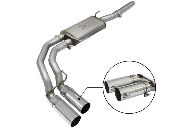 aFe Power - aFe Power Rebel Series 3 IN to 2-1/2 IN 409 Stainless Steel Cat-Back Exhaust w/ Polish Tip Ford F-150 04-08 V8-4.6/5.4L - 49-43079-P - Image 1