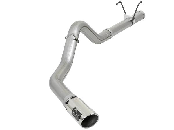 aFe Power - aFe Power Large Bore-HD 4 IN 409 Stainless Steel DPF-Back Exhaust System w/ Polished Tip Dodge Diesel Trucks 07.5-12 L6-6.7L (td) - 49-42006-P - Image 1