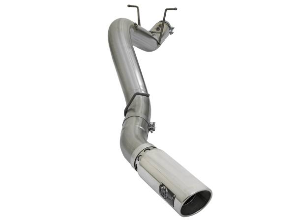 aFe Power - aFe Power Large Bore-HD 4 IN 409 Stainless Steel DPF-Back Exhaust System w/Polished Tip GM Diesel Trucks 17-19 V8-6.6L (td) L5P - 49-44085-P - Image 1