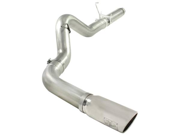 aFe Power - aFe Power Large Bore-HD 5 IN 409 Stainless Steel DPF-Back Exhaust System w/Polished Tip Dodge Diesel Trucks 07.5-12 L6-6.7L (td) - 49-42016-P - Image 1