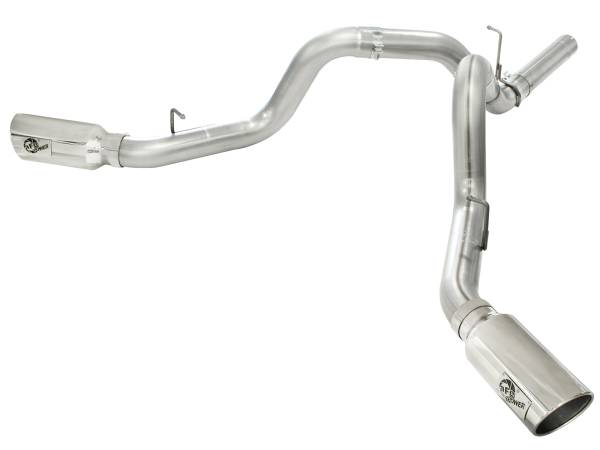 aFe Power - aFe Power Large Bore-HD 4 IN 409 Stainless Steel DPF-Back Exhaust System w/Polished Tip GM Diesel Trucks 11-16 V8-6.6L (td) LML - 49-44043-P - Image 1