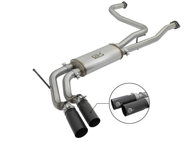 aFe Power - aFe Power Rebel Series 3 IN 409 Stainless Steel Cat-Back Exhaust System w/Black Tips Nissan Titan 04-15 V8-5.6L - 49-46124-B - Image 1