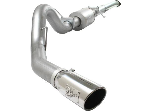 aFe Power - aFe Power ATLAS 4 IN Aluminized Steel Cat-Back Exhaust System w/ Muffler & Polished Tip Ford F-150 11-14 V6-3.5L (tt) - 49-03041-P - Image 1
