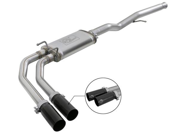 aFe Power - aFe Power Rebel Series 3 IN to 2-1/2 IN 409 Stainless Steel Cat-Back Exhaust w/ Black Tip - 49-44098-B - Image 1