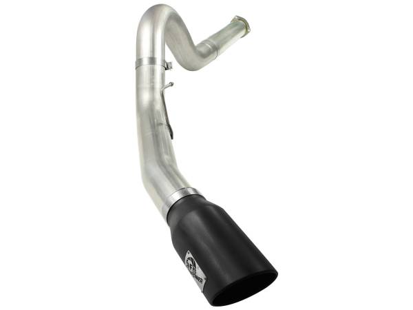 aFe Power - aFe Power Large Bore-HD 5 IN 409 Stainless Steel DPF-Back Exhaust System w/Black Tip Ford Diesel Trucks 11-14 V8-6.7L (td) - 49-43055-B - Image 1