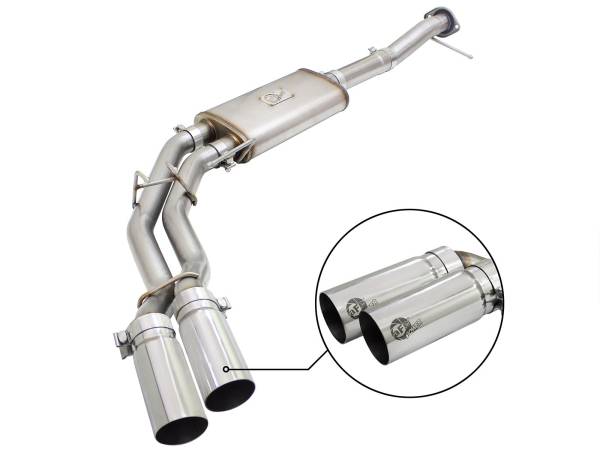 aFe Power - aFe Power Rebel Series 3 IN to 2-1/2 IN 409 Stainless Steel Cat-Back Exhaust w/ Polish Tip Ford F-150 09-14 V8-4.6L/5.4L/5.0L - 49-43080-P - Image 1