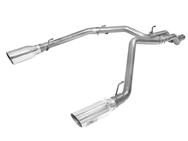 aFe Power - aFe Power Large Bore-HD 3 IN 409 Stainless Steel DPF-Back Exhaust System w/Polished Tip Dodge RAM 1500 EcoDiesel 14-19 V6-3.0L (td) - 49-42045-P - Image 1