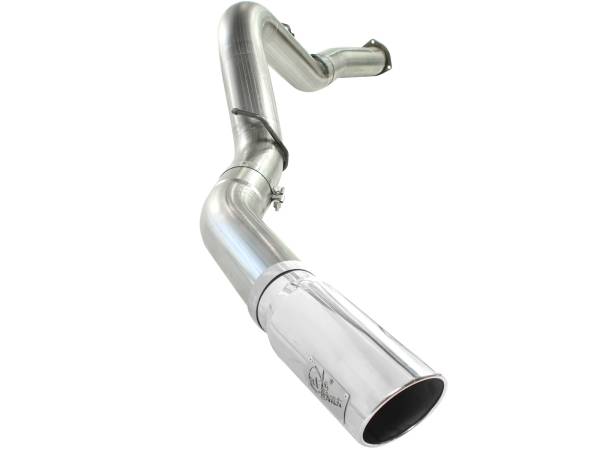 aFe Power - aFe Power Large Bore-HD 5 IN 409 Stainless Steel DPF-Back Exhaust System w/Polished Tip GM Diesel Trucks 07.5-10 V8-6.6L (td) LMM - 49-44040-P - Image 1