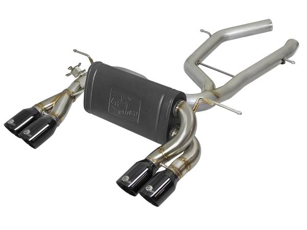 aFe Power - aFe Power MACH Force-Xp 2-1/2 IN Stainless Steel Axle Back Exhaust System w/ Black Tips BMW M3/M4 (F80/82/83) 15-20 L6-3.0L (tt) S55 - 49-36338-B - Image 1