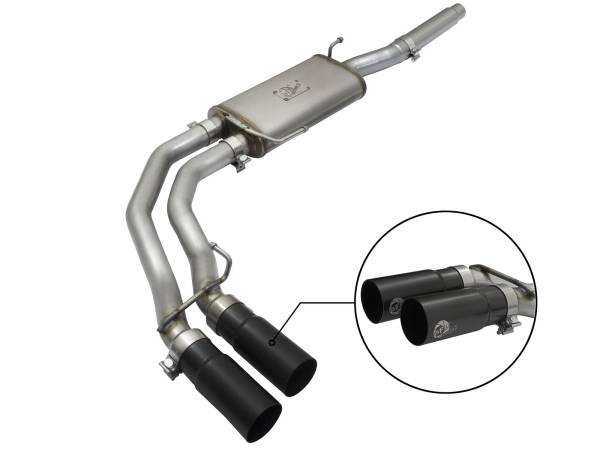 aFe Power - aFe Power Rebel Series 3 IN to 2-1/2 IN 409 Stainless Steel Cat-Back Exhaust w/Black Tip Ford F-150 04-08 V8-4.6/5.4L - 49-43079-B - Image 1