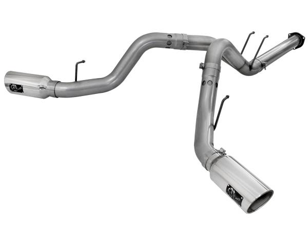 aFe Power - aFe Power Large Bore-HD 4 IN 409 Stainless Steel DPF-Back Exhaust System w/Polished Tip Ford Diesel Trucks 11-14 V8-6.7L (td) - 49-43065-P - Image 1