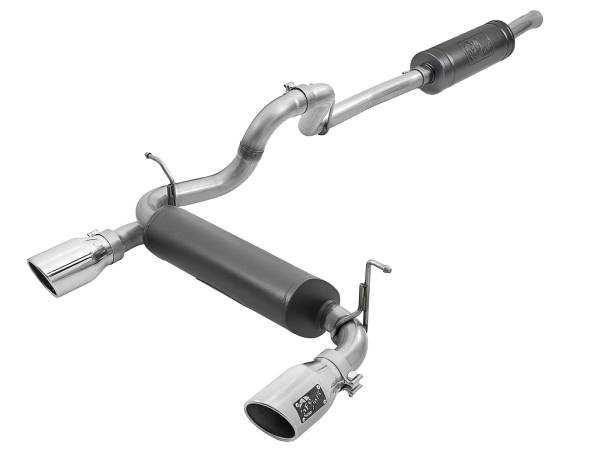 aFe Power - aFe Power Rebel Series 2-1/2 IN 304 Stainless Steel Cat-Back Exhaust w/ Polished Tips Jeep Wrangler (JL) 18-23 V6-3.6L - 49-38066-P - Image 1