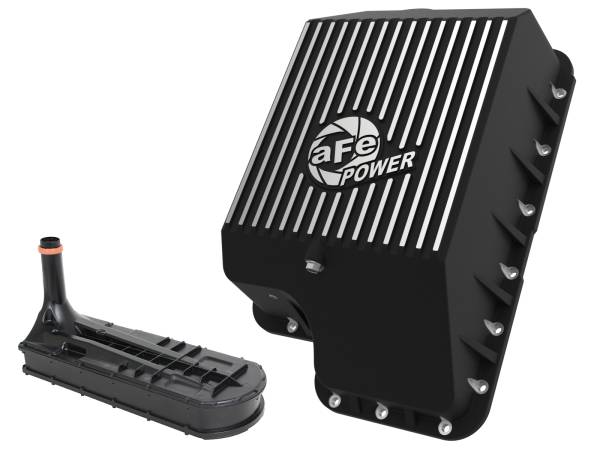aFe Power - aFe POWER Pro Series Transmission Pan Black w/ Machined Fins Ford Diesel Trucks 94-10 V8-7.3L/6.0L/6.4L (td) - 46-70122-1 - Image 1