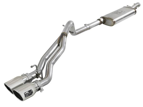 aFe Power - aFe Power Rebel Series 2-1/2 IN 409 Stainless Steel Cat-Back Exhaust System w/Polished Tip Jeep Wrangler (JK) 07-18 V6-3.6L/3.8L - 49-48054-P - Image 1