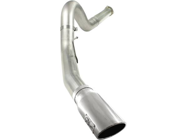 aFe Power - aFe Power Large Bore-HD 5 IN 409 Stainless Steel DPF-Back Exhaust System w/Polished Tip Ford Diesel Trucks 11-14 V8-6.7L (td) - 49-43055-P - Image 1