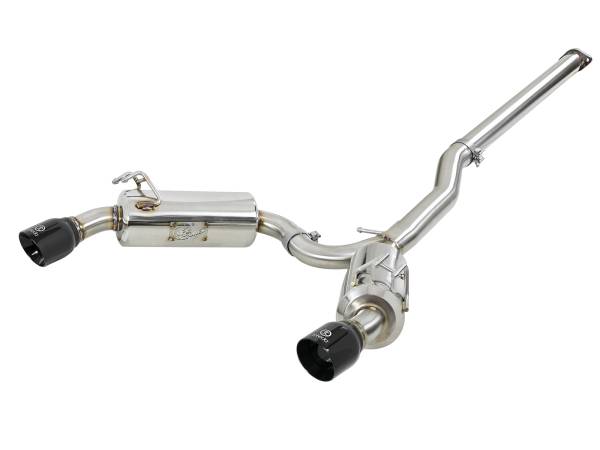 aFe Power - aFe Power Takeda 3 IN to 2-1/2 IN 304 Stainless Steel Cat-Back Exhaust w/ Black Tips Mitsubishi Lancer EVO X 08-15 L4-2.0L (t) - 49-36701-B - Image 1