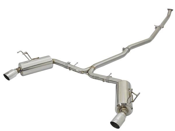 aFe Power - aFe Power Takeda 2-1/4 to 2-1/2 IN 304 Stainless Steel Cat-Back Exhaust w/Polished Tips Honda Civic Sedan 16-21 L4-1.5L (t) - 49-36615-P - Image 1