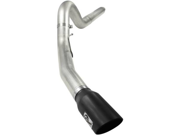 aFe Power - aFe Power Large Bore-HD 5 IN 409 Stainless Steel DPF-Back Exhaust System w/Black Tip Ford Diesel Trucks 08-10 V8-6.4L (td) - 49-43054-B - Image 1