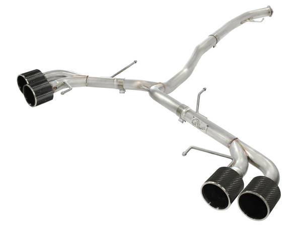 aFe Power - aFe Power Takeda 3 IN to 2-1/2 IN 304 Stainless Steel Cat-Back Exhaust System w/Carbon Tip Nissan GT-R (R35) 09-23 V6-3.8L (tt) - 49-36108-C - Image 1