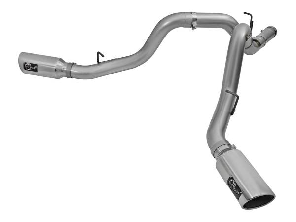 aFe Power - aFe Power Large Bore-HD 4 IN 409 Stainless Steel DPF-Back Exhaust System w/Polished Tip GM Diesel Trucks 2016 V8-6.6L (td) LML - 49-44080-P - Image 1