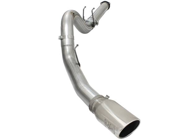 aFe Power - aFe Power Large Bore-HD 5 IN 409 Stainless Steel DPF-Back Exhaust System w/Polished Tip Ford Diesel Trucks 15-16 V8-6.7L (td) - 49-43064-P - Image 1