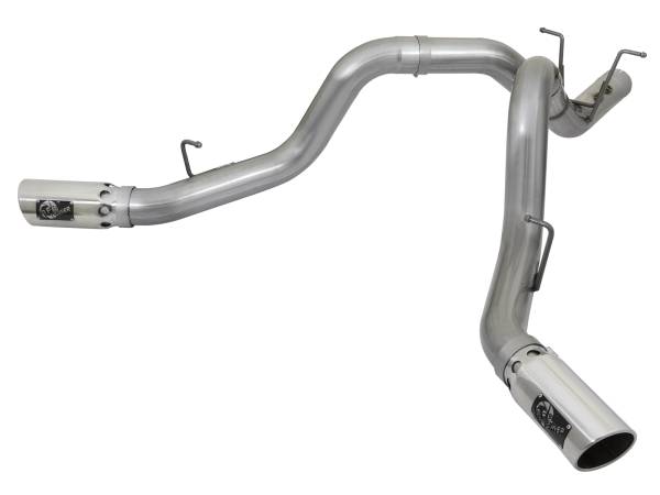 aFe Power - aFe Power Large Bore-HD 4 IN 409 Stainless Steel DPF-Back Exhaust w/Dual Polished Tips GM Diesel Trucks 17-19 V8-6.6L (td) L5P - 49-44086-P - Image 1