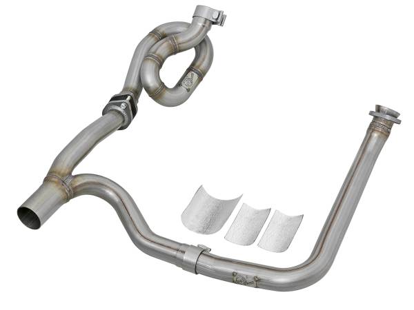 aFe Power - aFe Power Twisted Steel 409 Stainless Steel Loop-Relocation & Y-Pipe Performance Package Jeep Wrangler (JK) 12-18 V6-3.6L - 48-46207-PK - Image 1