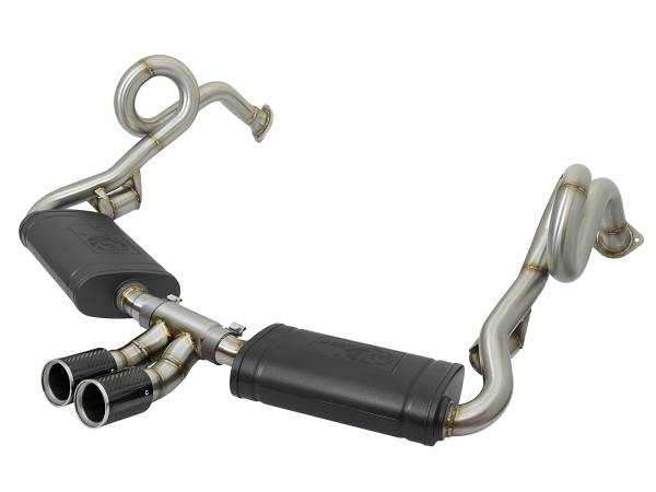 aFe Power - aFe Power MACH Force-Xp 2-1/2 IN to 2 IN Stainless Steel Cat-Back Exhaust System Carbon Porsche Cayman S/Boxster S (981) 13-16 H6-2.7L/3.4L - 49-36415-C - Image 1