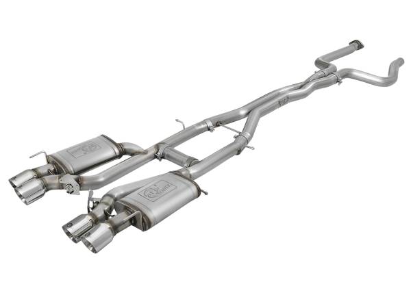 aFe Power - aFe Power MACH Force-Xp 3 IN 304 Stainless Steel Cat-Back Exhaust System w/ Polished Tip Cadillac ATS-V 16-19 V6-3.6L (tt) - 49-34078-P - Image 1