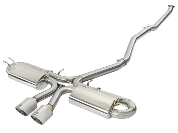 aFe Power - aFe Power Takeda 3 IN 304 Stainless Steel Cat-Back Exhaust w/ Center Polished Tips Honda Civic Si Coupe 17-20 L4-1.5L (t) - 49-36618-P - Image 1