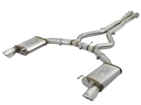 aFe Power - aFe Power MACH Force-Xp 3 IN 304 Stainless Steel Cat-Back Exhaust System w/Polished Tip Ford Mustang GT 15-17 V8-5.0L/V6-3.7L - 49-33072-1P - Image 1