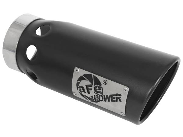 aFe Power - aFe Power MACH Force-Xp 409 Stainless Steel Clamp-on Exhaust Tip Black - Right - Exit 4 IN Inlet x 5 IN Outlet x 12 IN L - 49T40501-B121 - Image 1