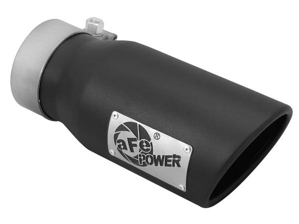 aFe Power - aFe Power MACH Force-Xp 409 Stainless Steel Clamp-on Exhaust Tip Black 3 IN Inlet x 4 IN Outlet x 9 IN L - 49T30401-B09 - Image 1