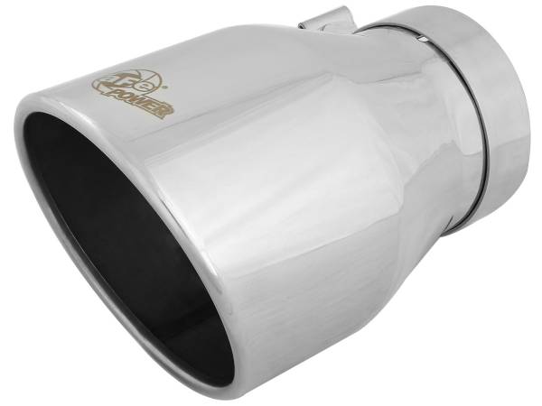 aFe Power - aFe Power MACH Force-Xp 304 Stainless Steel Clamp-on Exhaust Tip Polished 4 IN Inlet x 6 IN Outlet x 9 IN L - 49T40604-P09 - Image 1