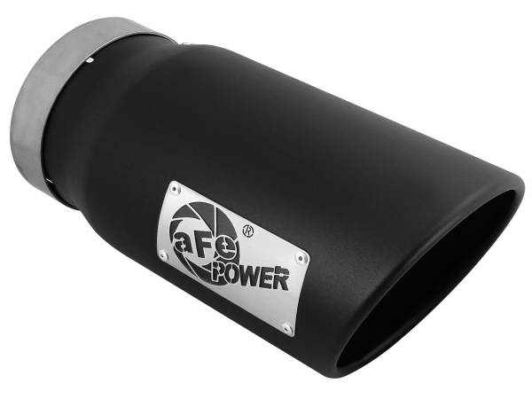 aFe Power - aFe Power MACH Force-Xp 409 Stainless Steel Clamp-on Exhaust Tip Black 5 IN Inlet x 6 IN Outlet x 12 IN L - 49T50601-B12 - Image 1