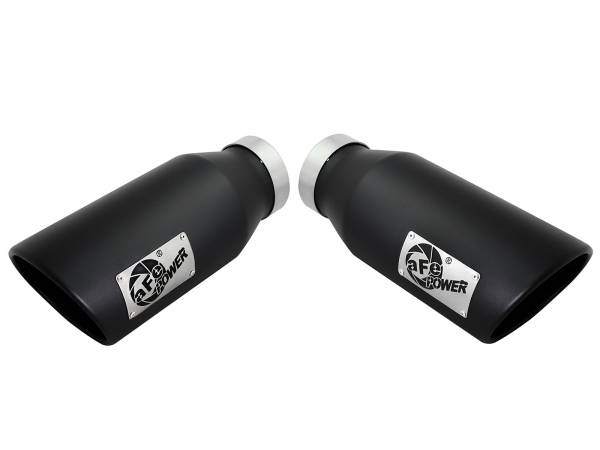 aFe Power - aFe Power MACH Force-Xp 409 Stainless Steel Clamp-on Exhaust Tip Black 4 IN Inlet x 6 IN Outlet x 15 IN L - 49T40606-B15 - Image 1