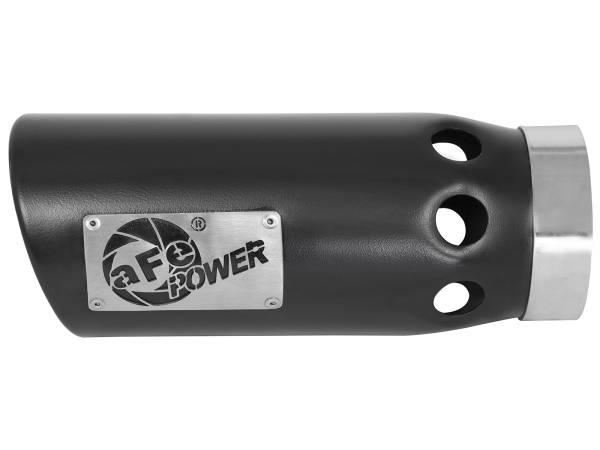 aFe Power - aFe Power MACH Force-Xp 409 Stainless Steel Clamp-on Exhaust Tip Black - Left - Exit 4 IN Inlet x 5 IN Outlet x 12 IN L - 49T40502-B121 - Image 1