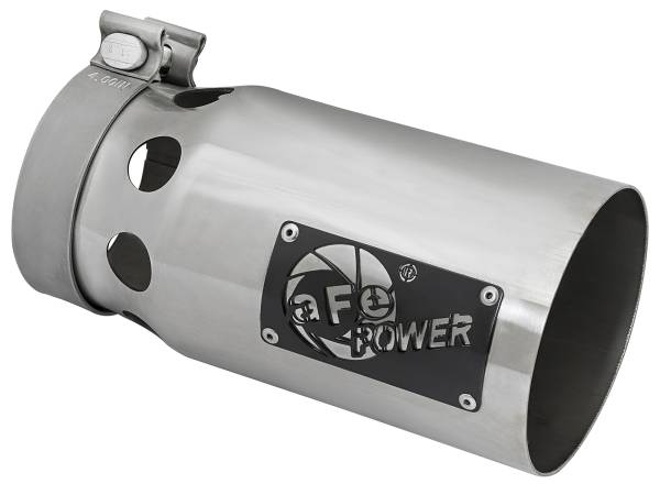 aFe Power - aFe Power Rebel XD Series 409 Stainless Steel Clamp-on Exhaust Tip Polished 4 IN Inlet x 5 IN Outlet x 10 IN L - 49T40501-P10 - Image 1