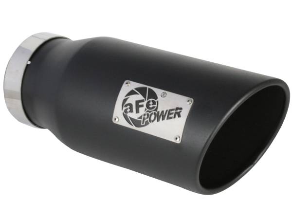 aFe Power - aFe Power MACH Force-Xp 409 Stainless Steel Clamp-on Exhaust Tip Black - Right - Exit 5 IN Inlet x 7 IN Outlet x 15 IN L - 49T50701-B15 - Image 1