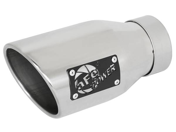 aFe Power - aFe Power MACH Force-Xp 409 Stainless Steel Clamp-on Exhaust Tip Polished 3 IN Inlet x 4-1/2 IN Outlet x 9 IN L - 49T30452-P09 - Image 1