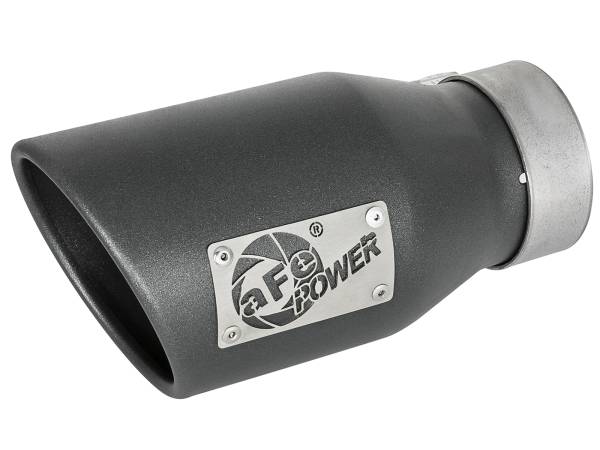 aFe Power - aFe Power MACH Force-Xp 409 Stainless Steel Clamp-on Exhaust Tip High-Temp Metallic Black 3 IN Inlet x 4-1/2 IN Outlet x 9 IN L - 49T30452-B091 - Image 1