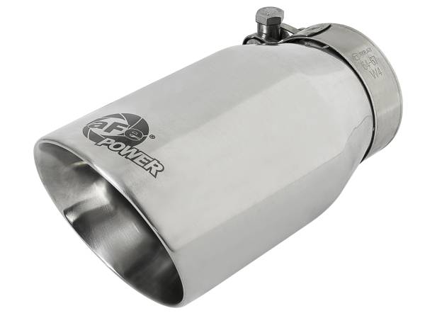 aFe Power - aFe Power MACH Force-Xp 304 Stainless Steel Clamp-on Exhaust Tip Polished 2-1/2 IN Inlet x 3-1/2 IN Outlet X 7 IN L - 49T25354-P07 - Image 1