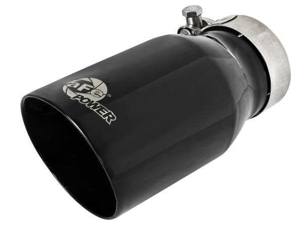 aFe Power - aFe Power MACH Force-Xp 409 Stainless Steel Clamp-on Exhaust Tip Black 2-1/2 IN Inlet x 3-1/2 IN Outlet X 7 IN L - 49T25354-B07 - Image 1