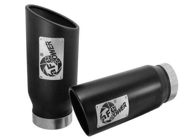 aFe Power - aFe Power MACH Force-Xp 409 Stainless Steel Clamp-on Exhaust Tip Black 4 IN Inlet x 5 IN Outlet x 12 IN L - 49T40506-B12 - Image 1